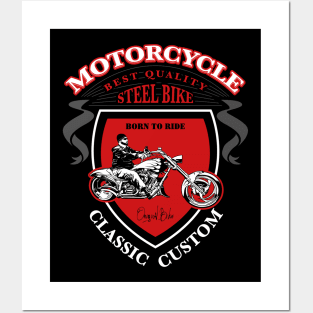 Motorcycle Steel Bike, T-shirt for Men, MotorCycle Rider Tee, Biker Dad Gift Posters and Art